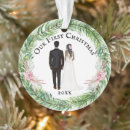 Search for bride and groom christmas tree decorations Illustration
