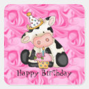 Search for cartoon birthday stickers Cow
