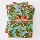 Search for bird christmas wrapping paper Holly
