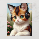Search for headphone postcards Listening to music
