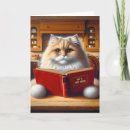 Search for cat reading book cards Cute