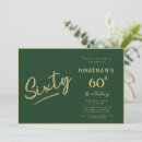 Search for gold and green birthday invitations Typography