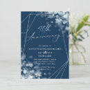 Search for navy silver anniversary invitations Glitter