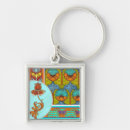 Search for victorian floral square key rings Blue