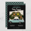 Search for vintage car baby shower invitations Retro