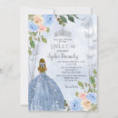 Search for blue floral sweet 16 invitations Elegant