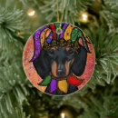 Search for hot dogs christmas tree decorations Dachshund