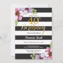 Search for black and gold 40th birthday invitations Adult birthday party