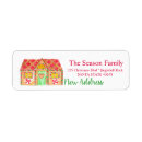 Search for gingerbread house return address labels Watercolor