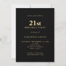 Search for black 21st birthday invitations Classy