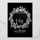 Search for black silver save date invitations Dark
