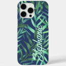 Search for tropical leaves iphone cases Blue