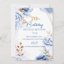 Search for blue 70th birthday invitations Feminine
