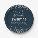 Search for navy blue and silver plates Elegant