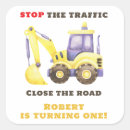 Search for construction birthday party stickers Close the road
