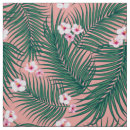 Search for tropical flowers fabric Palm leaves