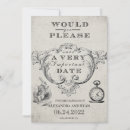 Search for alice in wonderland wedding save the dates Mad hatter