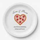 Search for love pizza plates Rehearsal dinner