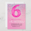 Search for sixth birthday invitations Glitter