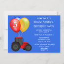 Search for red tractor birthday invitations Party