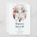 Search for pink feathers sweet 16 invitations Bohemian