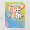 Search for pink 9th birthday invitations Rainbow
