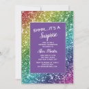 Search for purple surprise party invitations Glitter