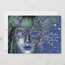 Search for blue masquerade mask invitations Black