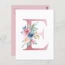 Search for letter e postcards Floral monogram