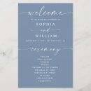 Search for dusty blue wedding programs Order of service