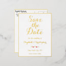 Search for gold foil save the date postcards Script