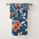 Search for navy blue flowers bath towels Watercolor