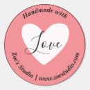 Search for handmade business stickers Handmade with love