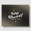 Search for retirement party guest books Black and gold