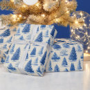 Search for toile christmas wrapping paper Blue