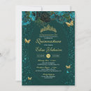 Search for teal blue quinceanera invitations Butterfly