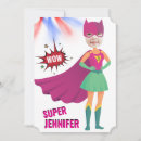 Search for girls superhero birthday invitations For her