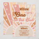 Search for one in the sun birthday invitations Retro sunshine birthday