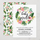 Search for tropical flowers invitations Watercolor