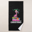 Search for flamingo christmas bath towels Santa claus