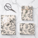 Search for black and white toile wrapping paper Floral