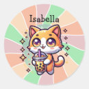 Search for kawaii kitten stickers Bubble tea