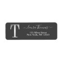 Search for monogram t return address labels Elegant