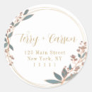 Search for floral round return address labels Watercolor