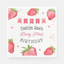 Search for strawberry napkins Berry first birthday
