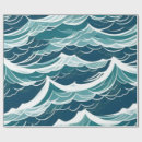 Search for ocean wave wrapping paper Blue