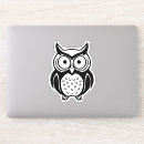 Search for black and white bird stickers Owl