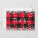 Search for red plaid thank you cards Black