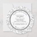 Search for floral circle wedding invitations Grey