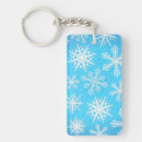 Search for snowflake on blue key rings Abstract